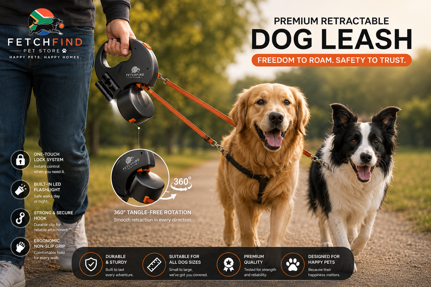 360° Retractable Dog Leash